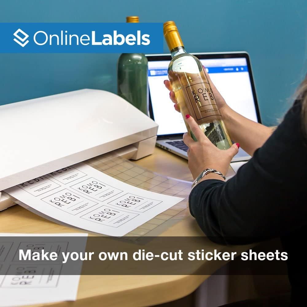 8.5 x 11 Waterproof Crystal Clear Gloss Sticker Paper (Laser Printers Only) - 500 Sheets - Full Sheet Labels - OnlineLabels