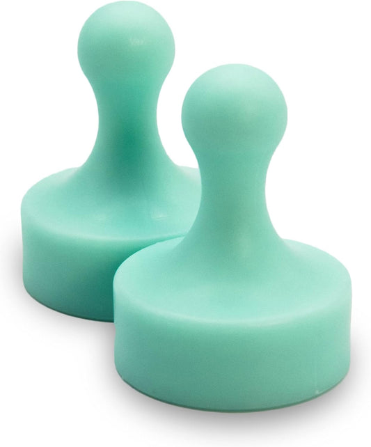 GLASSBOARD STUDIO Powerful Neodymium Magnets, Pawn-Shaped - Strong Fridge/Refrigerator and Whiteboard Magnet, Ideal for Office, Kitchen, Crafts - Rare Earth, Heavy Duty (2, Summer Mint)