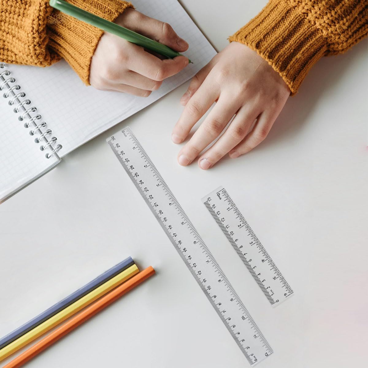 4 Pack Clear Plastic Straight Rulers, Clear Ruler Bulk, Transparent Ruler with Centimeters and Inches, for Class, Office (6 inch+12 inch)