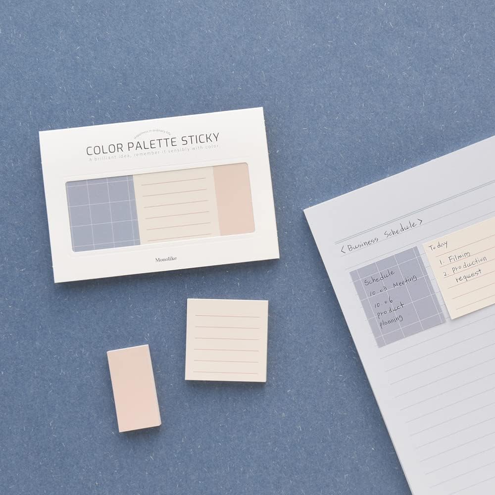 Monolike Color Palette Sticky Plan 30p B Set 4P - Self-Adhesive Memo Pad 30 Sheets