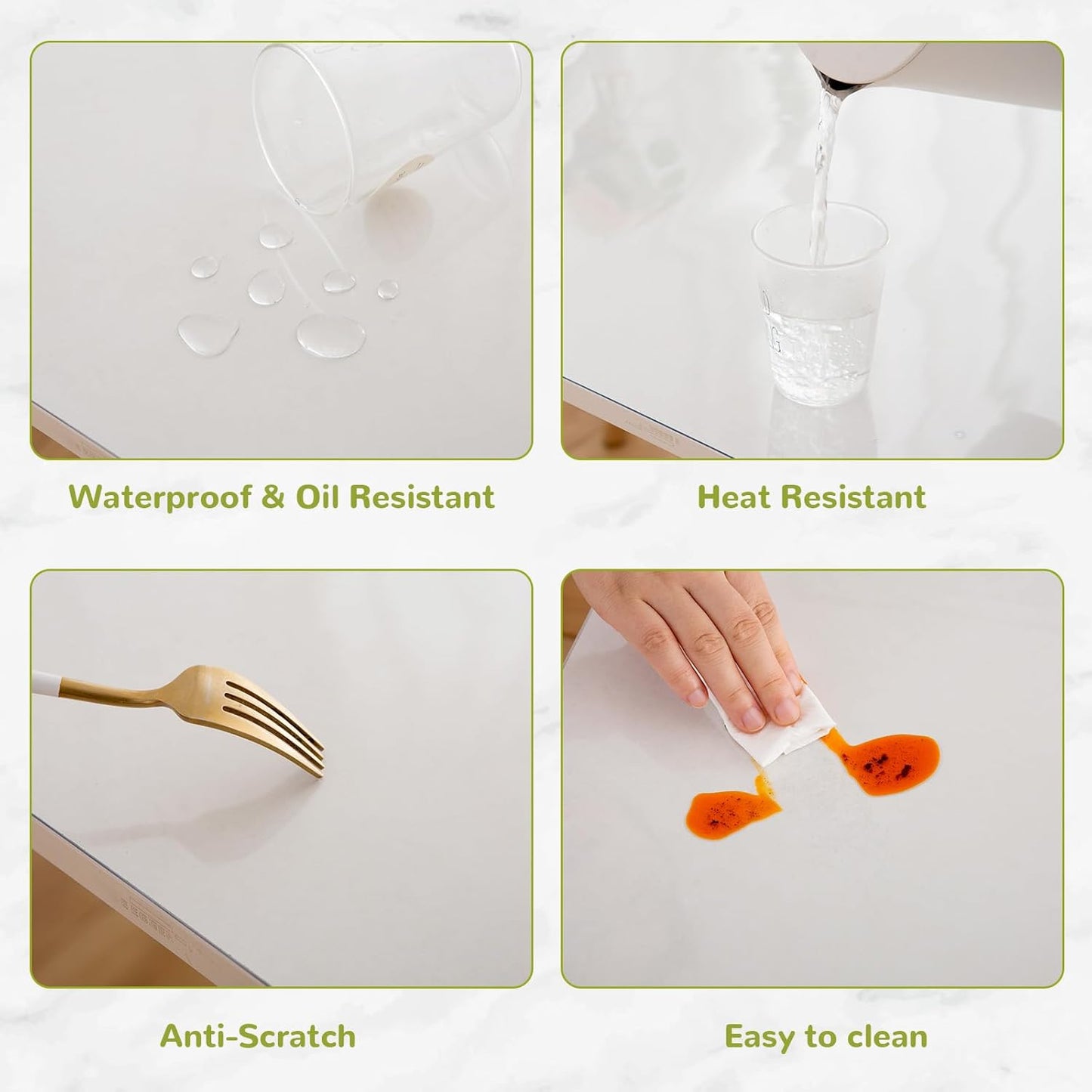 22 x 60 Inch Clear Table Cover Protector, Clear Table Protector for Dining Room Table, 1.5mm Plastic Table Cover, Waterproof Table Pad for Kitchen, Office
