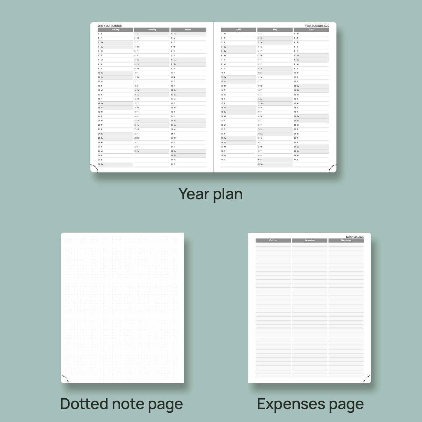 POPRUN Planner 2025-2026, (Large 8.5'' x 10.5'' Hard Cover) Academic Calendar (July 25-June 26) Daily Weekly and Monthly Appointment Book with Hourly Time Slots, Monthly Tabs, 100 GSM - Haze Blue
