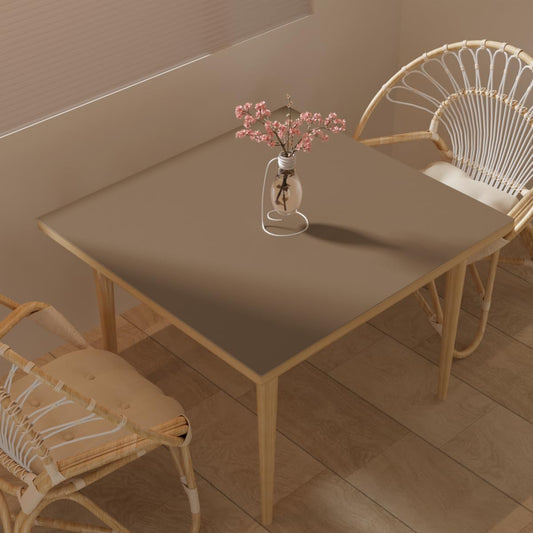 Leather Table Cover,1.8mm Thick,40x40 Inch Table Protector,Table Protector for Dining Room Table,Dining Table Cover,Table Cover Protector.(Mud Color+Champagne Gold,40x40)