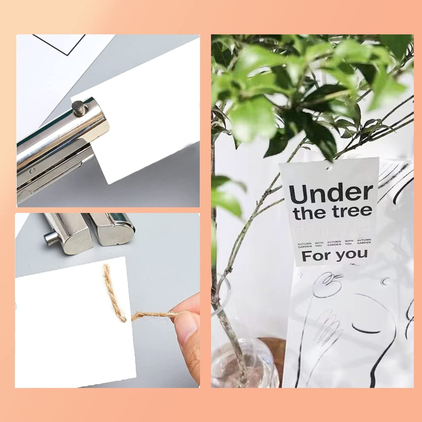 Hole Punch 2" Reach 1/4 inch Single Hole Punch,Heavy Duty Hole Puncher Single,Portable Hand Held Long Paper Punch for Paper Cards Plastic Cardboard (Silver) (1/4"-6mm Hole)