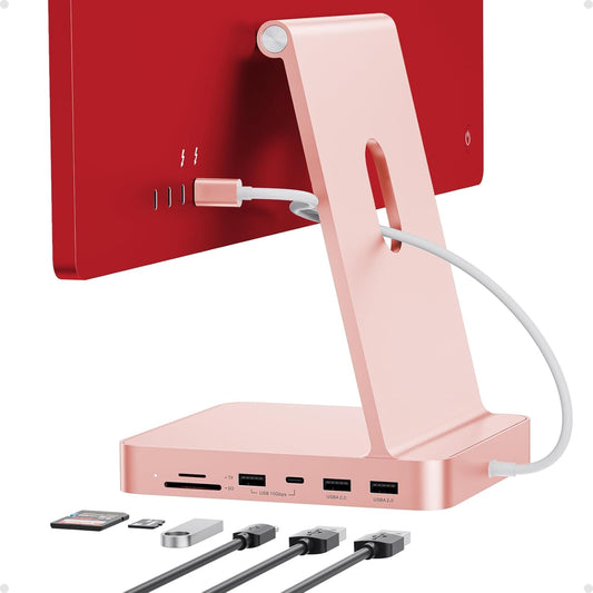 USB C HUB for iMac 24 inch 2021/2023, PULWTOP USB Hub Adapter iMac Accessories for M1/M3 with USB C 10Gbps 3*USB A SD/TF, Docking Station Support Expand M.2 SSD (Not Included), Color not for i.Mac M4