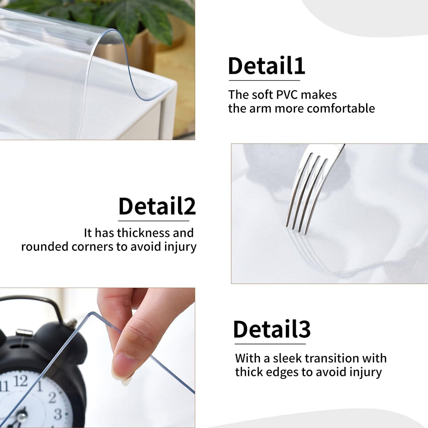 Clear Desk Mat, Non-Slip PVC Desk Protector Mat with Round Edge, Heat Resistant & Waterproof Clear Desk Writing Mat for Home and Office (47.2"*15.7")