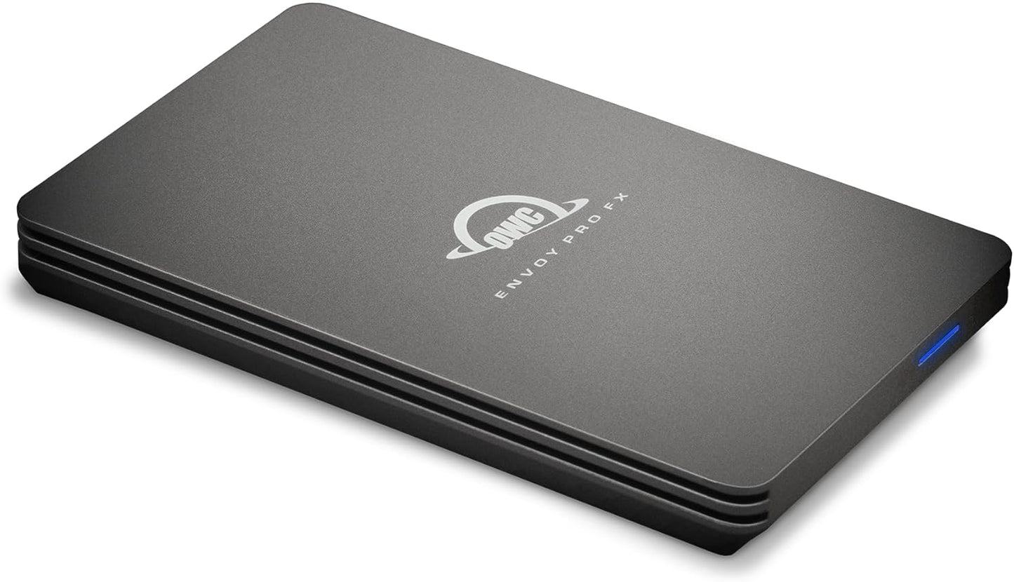 OWC 1TB Envoy Pro FX Portable Rugged External NVMe M.2 SSD Drive Thunderbolt 3, USB3.2 USB-C, up to 2800MB/s speeds, Drop/Shock Resistant Compatible with Mac and PC
