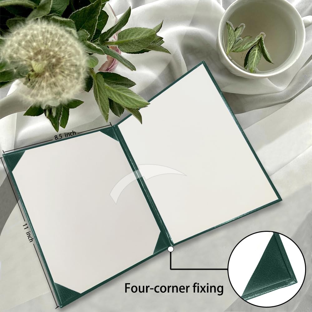 Certificate Holders 8.5"x11" Graduation Diploma Cover Document Leather Folders,Forest green-100 Pack