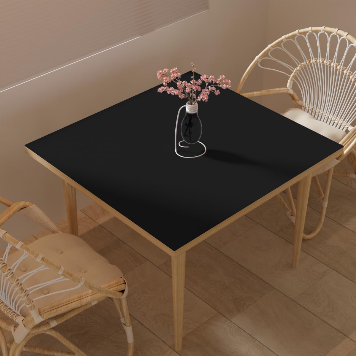 Leather Table Cover,1.8mm Thick,36x36 Inch Table Protector,Table Protector for Dining Room Table,Dining Table Protector.(Black+Black,36x36)