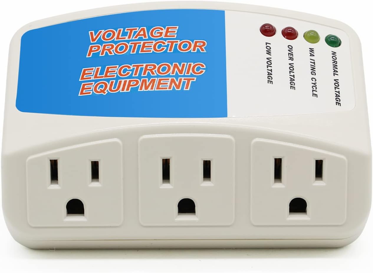 BSEED Surge Protector Power Strip for Home Appliance, 3 Outlet Power Surge Protector, Voltage Protector Brownout Surge Refrigerator 1875W, 120V, 15A, 1 Pack