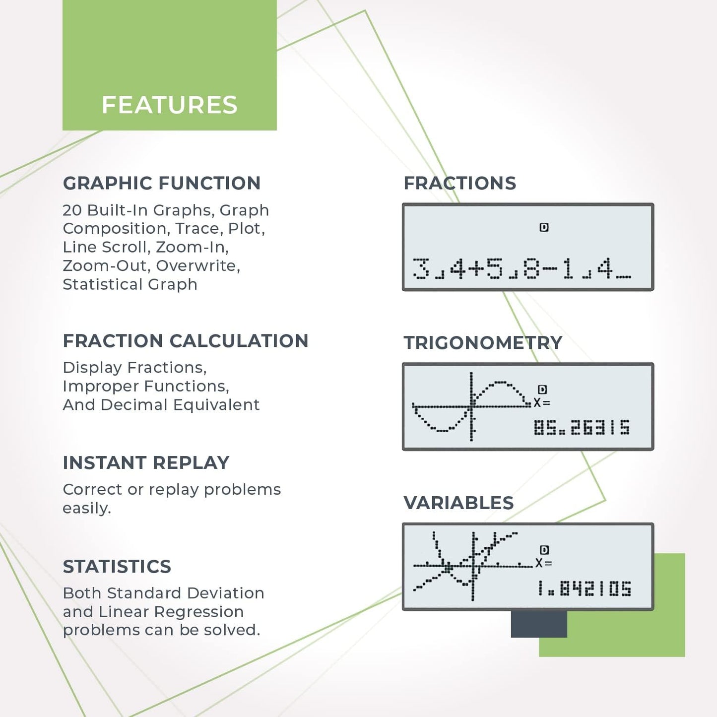 CATIGA CS229 Scientific Calculator with Graphics Functions, Multiple Modes with Intuitive User Interface, for Beginner and Advanced Courses