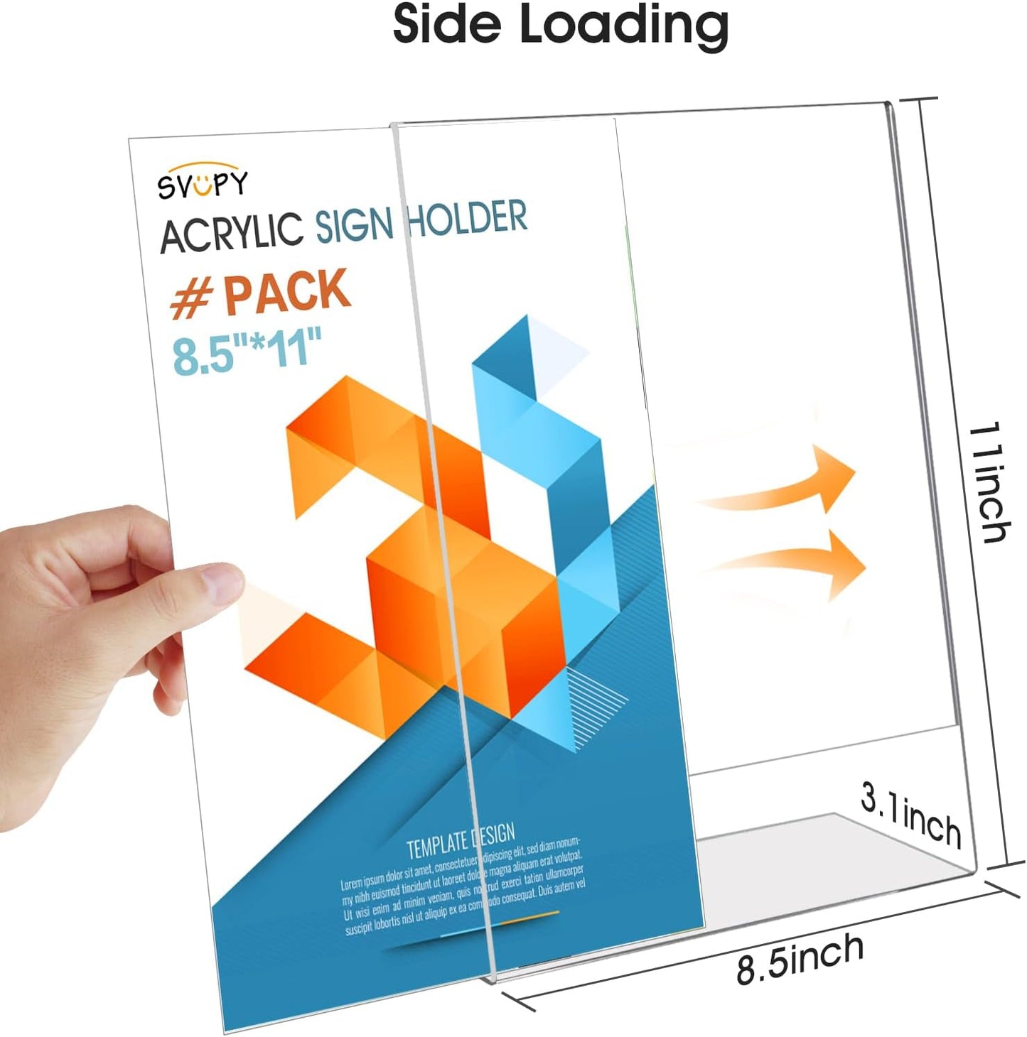 Acrylic Sign Stand Holders - 8.5 x 11 Inches Clear Plastic Table Paper Display Stand, Suit for Displaying Posters, Picture, Flyers, Menu - 18 Pack