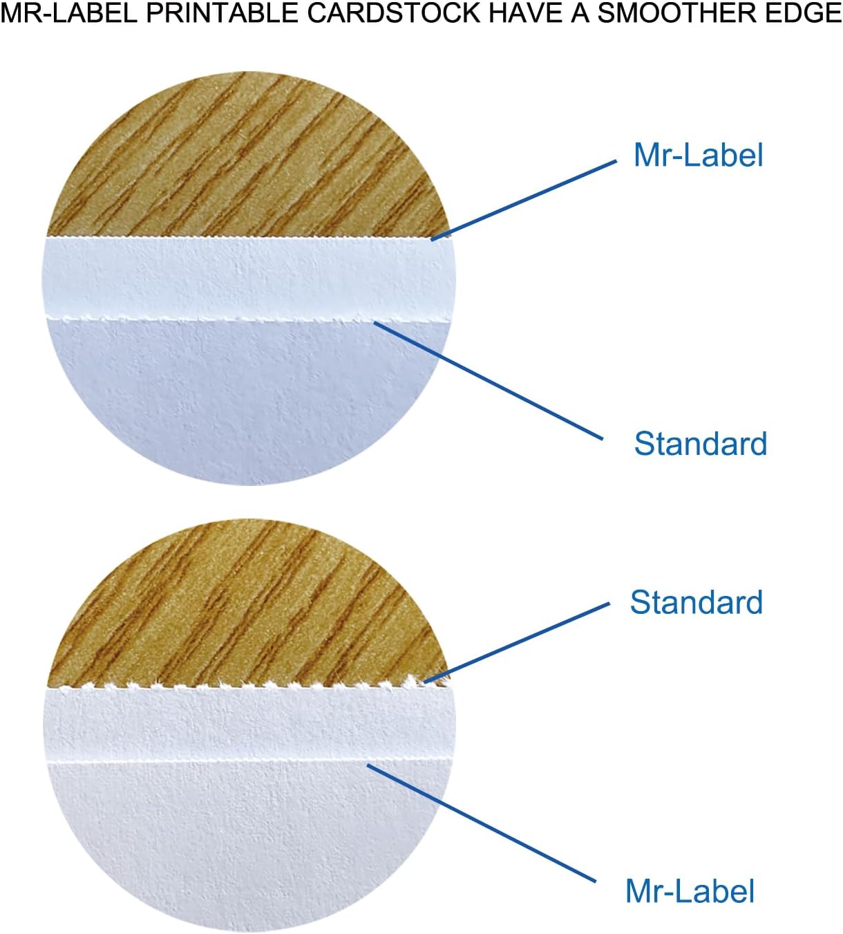 Mr-Label 600 Name Badge Inserts, 230GSM Heavyweight Insert Badge Refill, 3 x 4 inch, Two-Sides Printable Card Stock, Micro-Perforated, White, Compatible with Inkjet/Laser Printer