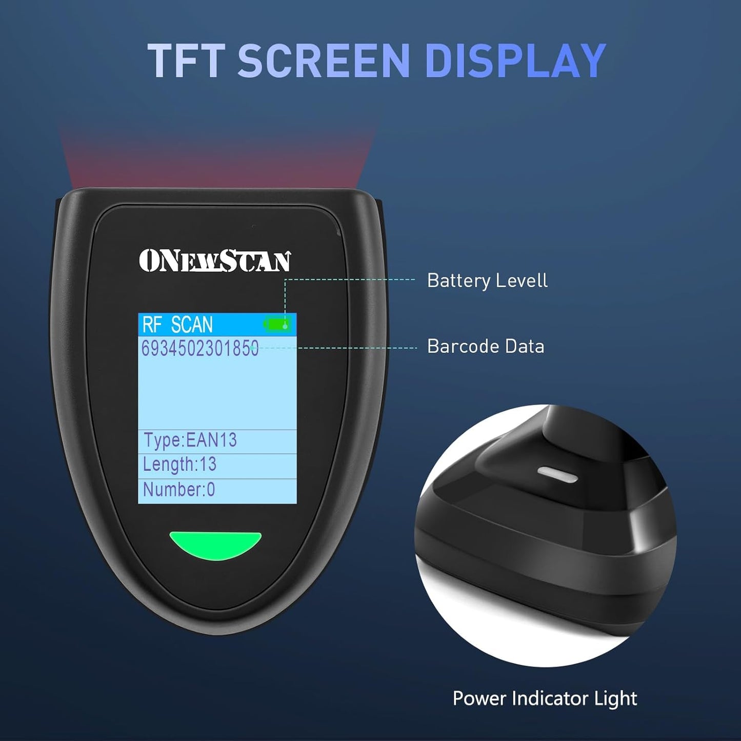 Barcode Scanner Wireless, QR Code Scanner Handheld Bar Code Scanners with Base 2 in 1 USB Wired Connection & 2.4G Wireless 1D&2D&PDF417 Data Matrix Automatic Barcode Reader