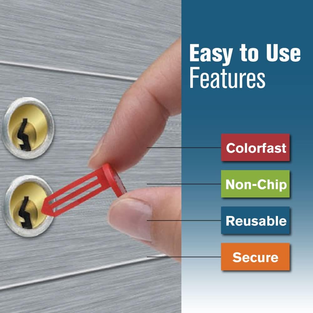 BankSupplies Keyhole Signals - Orange Multiple People Present to Open Signal - Box of 25 - Non-Chip - Reusable & Long-Lasting - At-a-Glance Organization - Color Coded Plugs