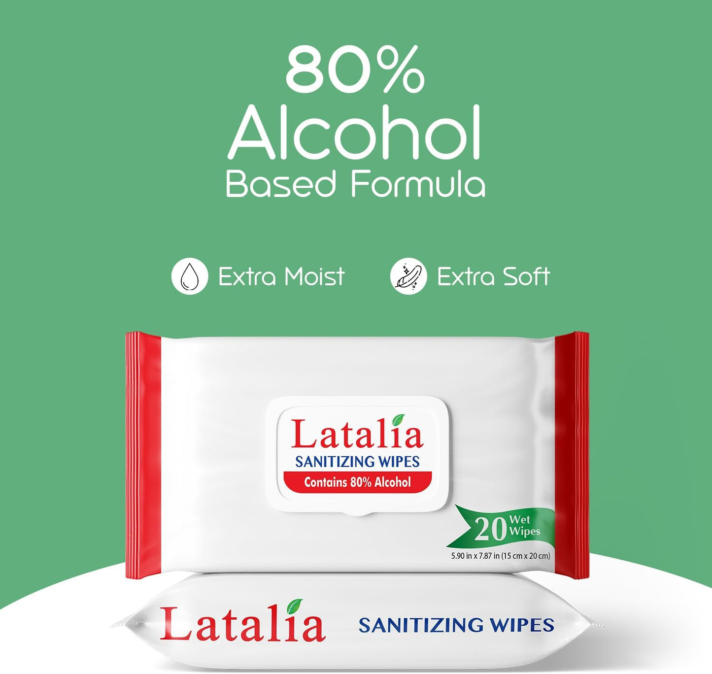 Hand Wipes | 80% Alcohol Hand Sanitizer Wipes for Hands & Face Moisturizing, Gentle, Convenient and Fragrance Free (400 Counts)