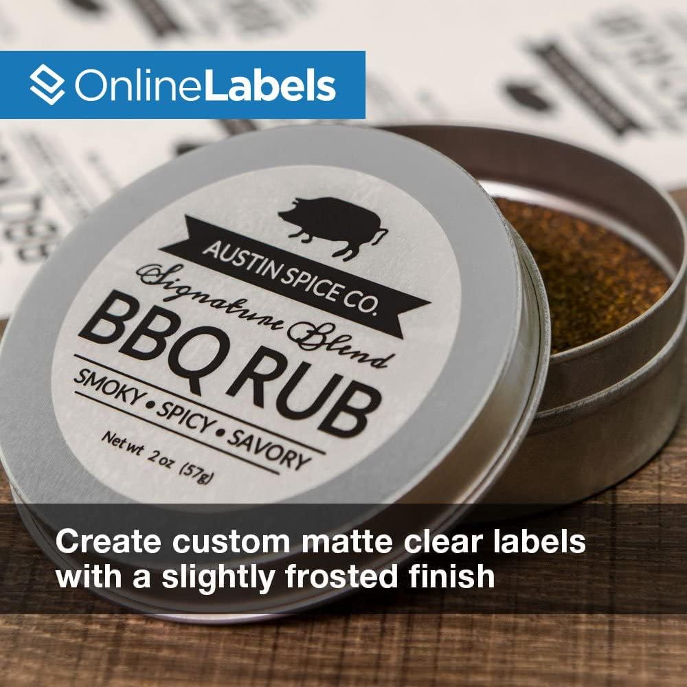 8.5 x 11 Clear Frosted Matte Sticker Paper (Inkjet Printers Only) - 25 Sheets - Full Sheet Labels - OnlineLabels