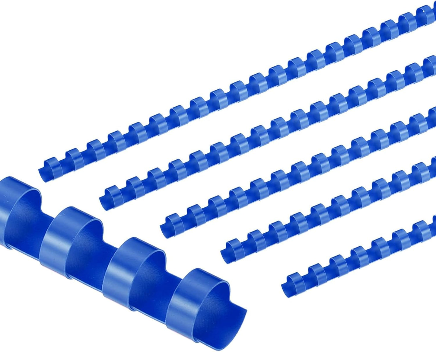 PATIKIL 12mm (1/2") Plastic Binding Combs, 50 Pcs 21 Rings Comb Binding Spines 90 Sheet Capacity Letter Size for Binding Paper Sheets, Blue