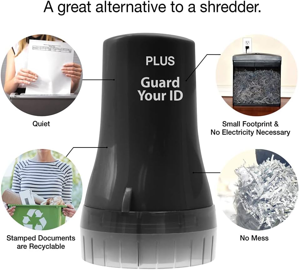 Wide Advanced Confidentiality Roller Stamp by Guard Your ID for Personal Information Concealment, As Seen on TV (3-Pack, Black)