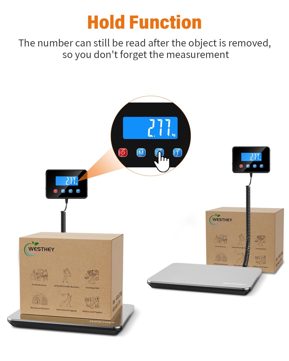 Shipping Scale 0.5oz-440lb High Accuracy Postal Digital Weight Luggage Scale for Packages Warehouse Home Small Business Pet Food Mail