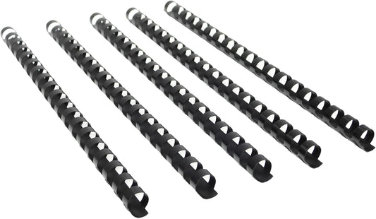 Rayson Plastic Comb Binding Spines, 9/16in. 19-Ring, 105-Sheet Capacity, Black Comb Binding Spines, Max. Binding Letter Size Paper, Box of 100