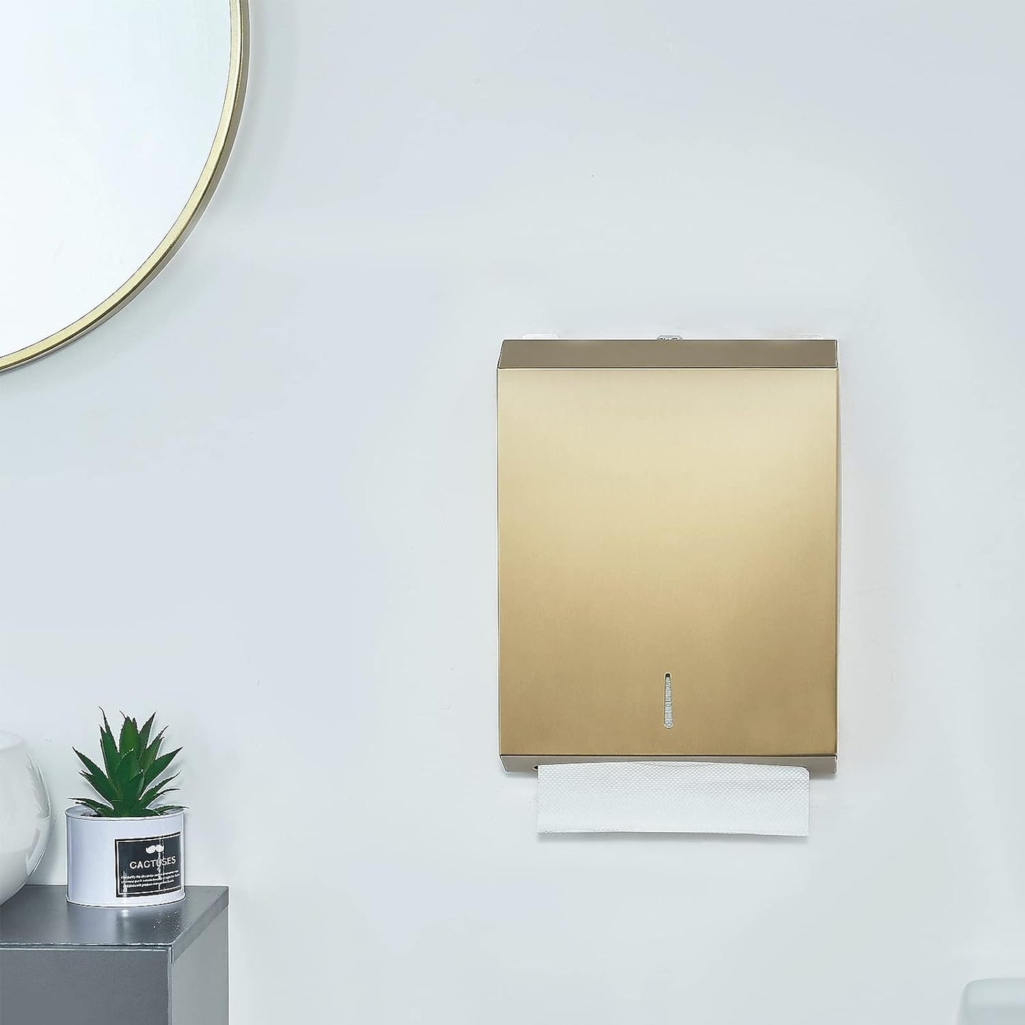 Paper Towel Dispenser Wall Mount Commercial c-fold/Multi-fold/Tri-fold, Touchless Hand Towel Dispenser with Lock(Gold)
