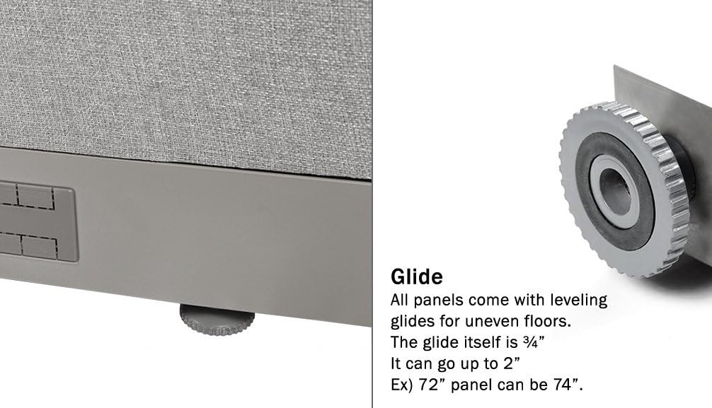 GOF Freestanding L Shaped Office Partition, Large Fabric Room Divider Panel, 30" D x 60" W x 72" H