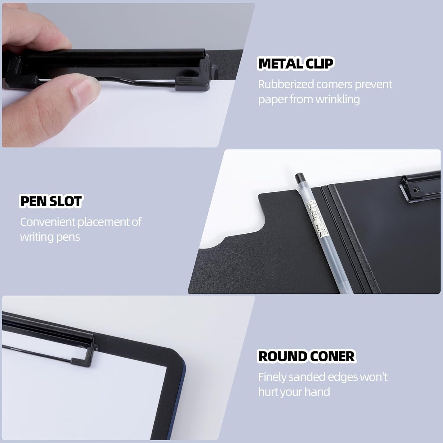 Clipboard Folder, 2 Pcs A4 Foldable Clipboard with Horizontal and Vertical Double Metal Clips, 360 Degree Foldable Binder Clipboards with Pen Holder, File Cover Work Folder Clipboards, Green