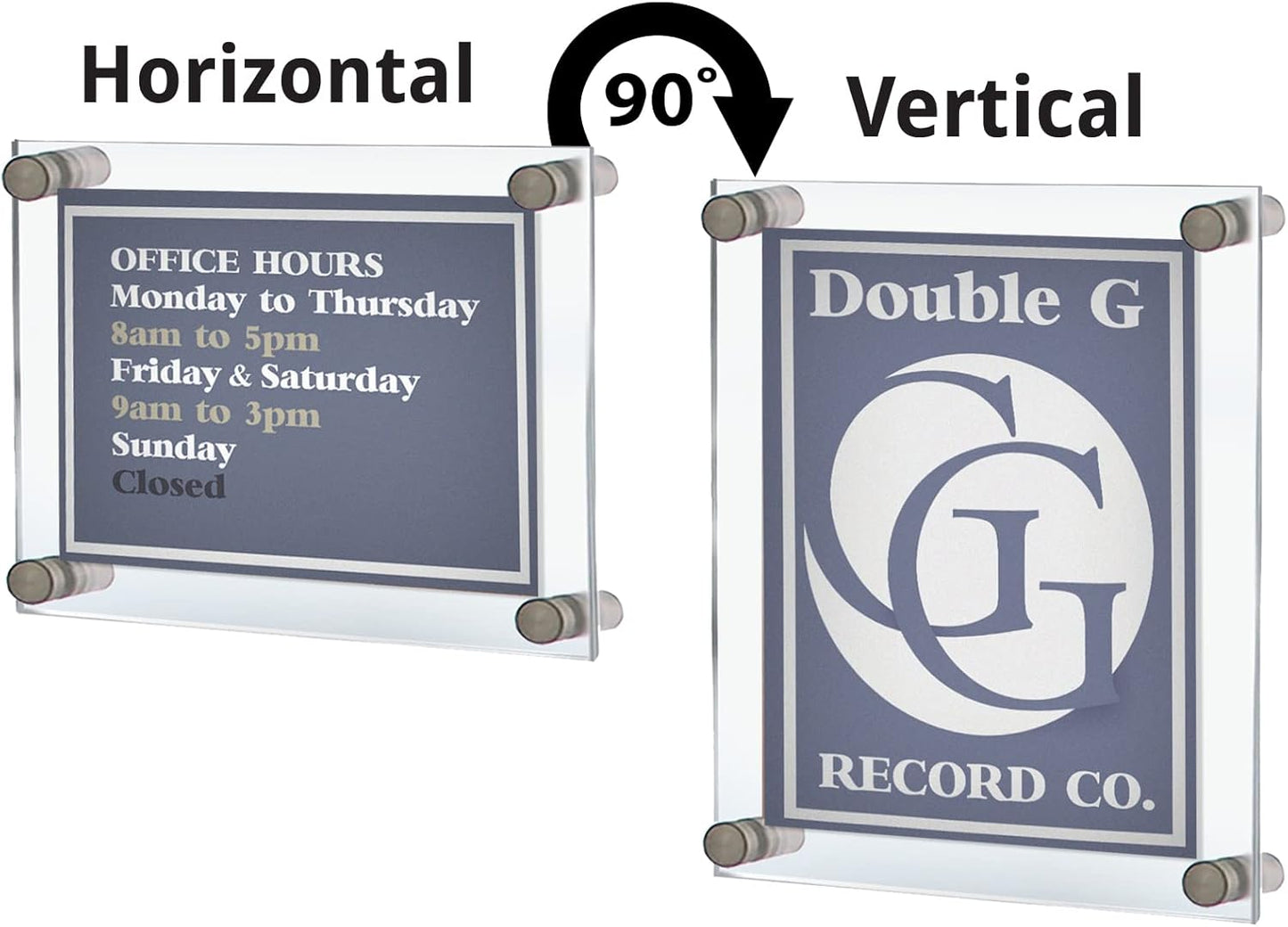 Azar Displays, 105514, Floating Acrylic Wall Frame with Silver Hardware Stand Off Caps, Clear Hanging Photo Frame Display Mount with Frameless Border, Glass-Like Frame for Large Prints, 8.5" x 11"