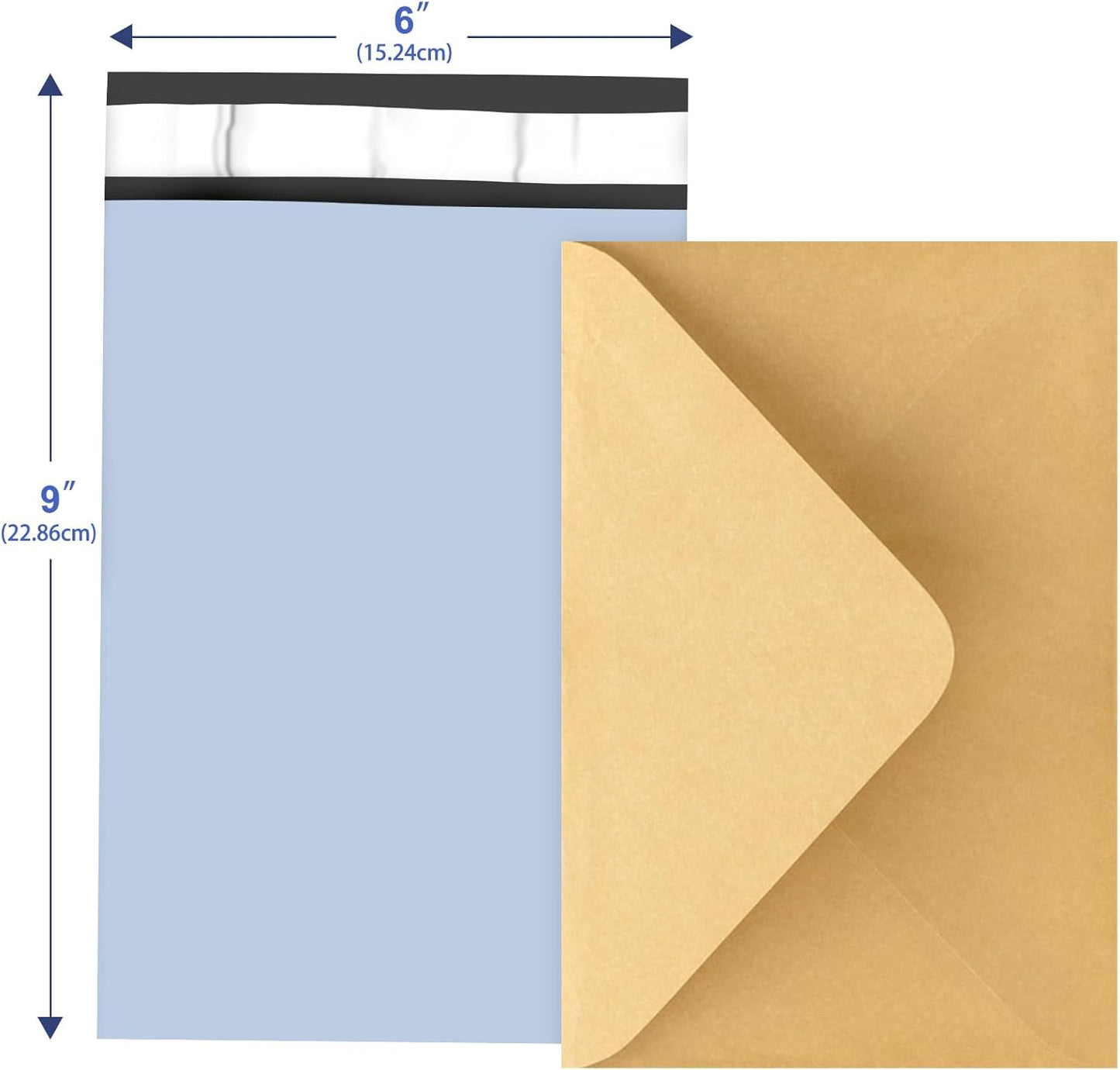 120PC Poly Mailers 6x9 Inch Light Blue Mailing Envelopes Bags Shipping Bags with Self Adhesive Waterproof and Tear-Proof Postal Bags
