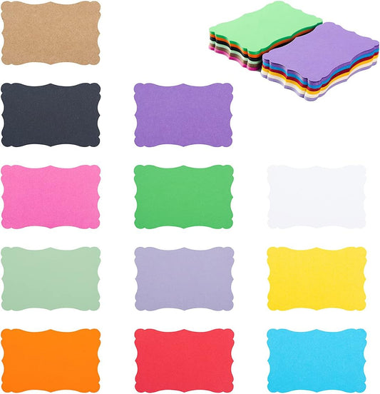 120 Pieces Small Mini Vintage Assorted Colors Blank Note Cards Gift Word Card for Business Cards (12 Colors, 3.66x 2.36 inches)