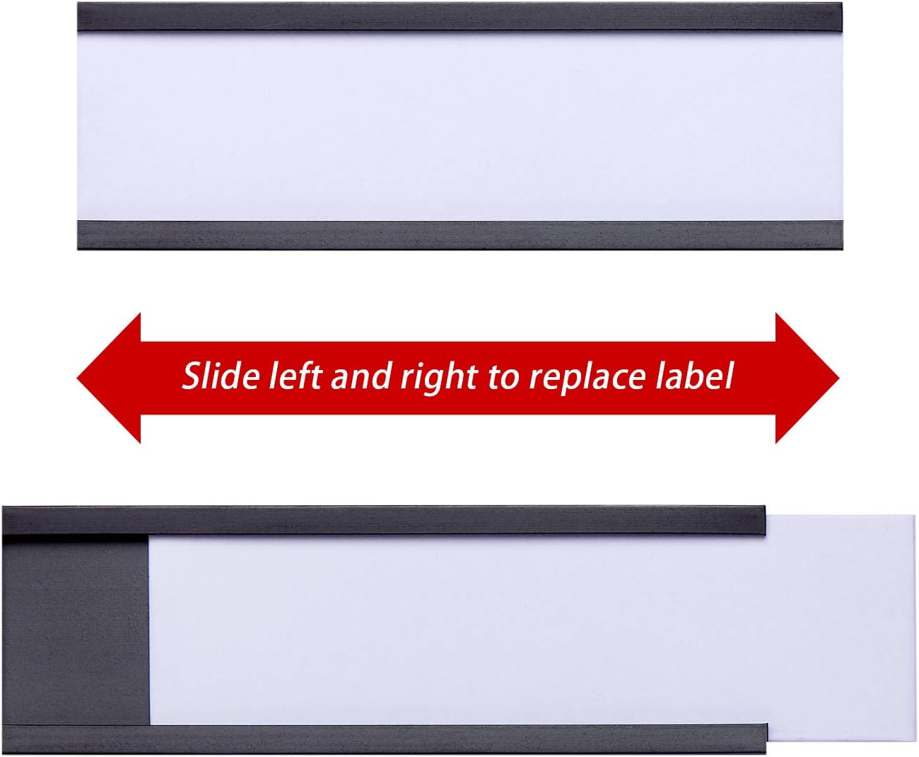 Eeoyu Magnetic Label Holders with Magnets Magnetic Data Card Holders with Clear Plastic Protectors for Metal Shelf, Whiteboard, Set of 50 (1 x 3 Inch)