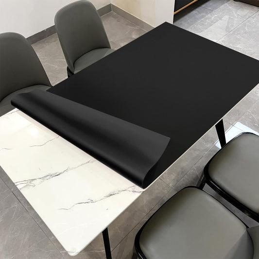Leather Table Cover,1.8mm Thick,42x96 Inch Table Protector,Table Protector for Dining Room Table,Dining Table Cover,Table Cover Protector.(Black+Black,42x96)