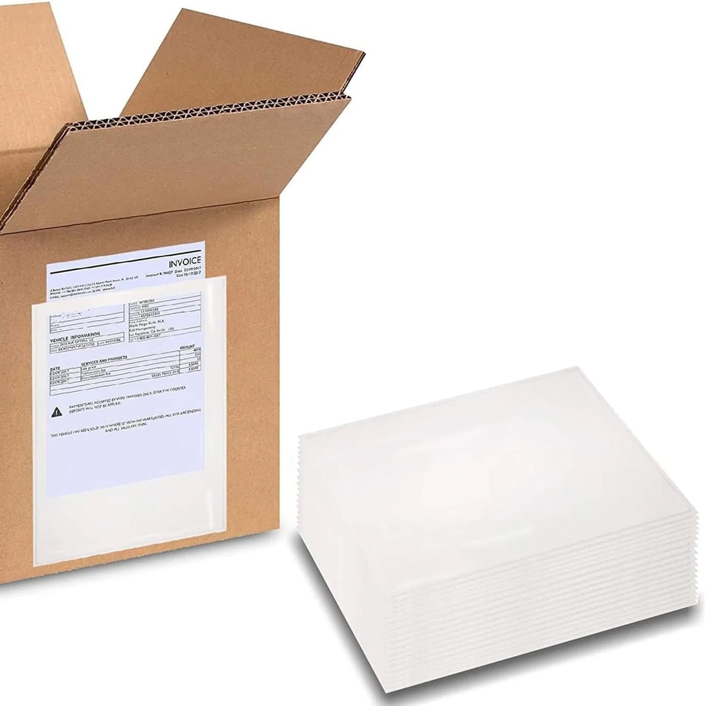 PSBM 1,000 PCS 5.12 x 8 Inch Clear Self-Adhesive Packing List Envelopes, Plastic Shipping/Mailing Pouch Enclosed Bags for Packing Slips Invoice Label