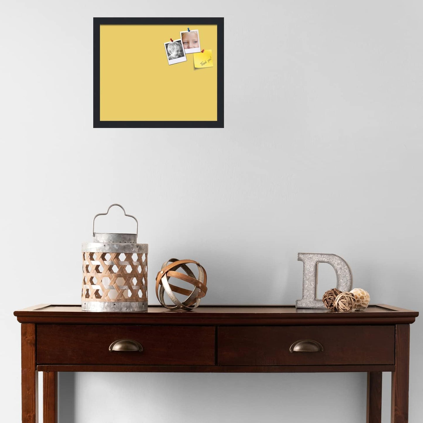 PinPix 17x14 Inch Cork Bulletin Board. This Decorative Framed Pin Board Comes with Honey Pastel Design and a Satin Black Frame. Ideal for Home Office Decor or Message Board (PinPix-1810)