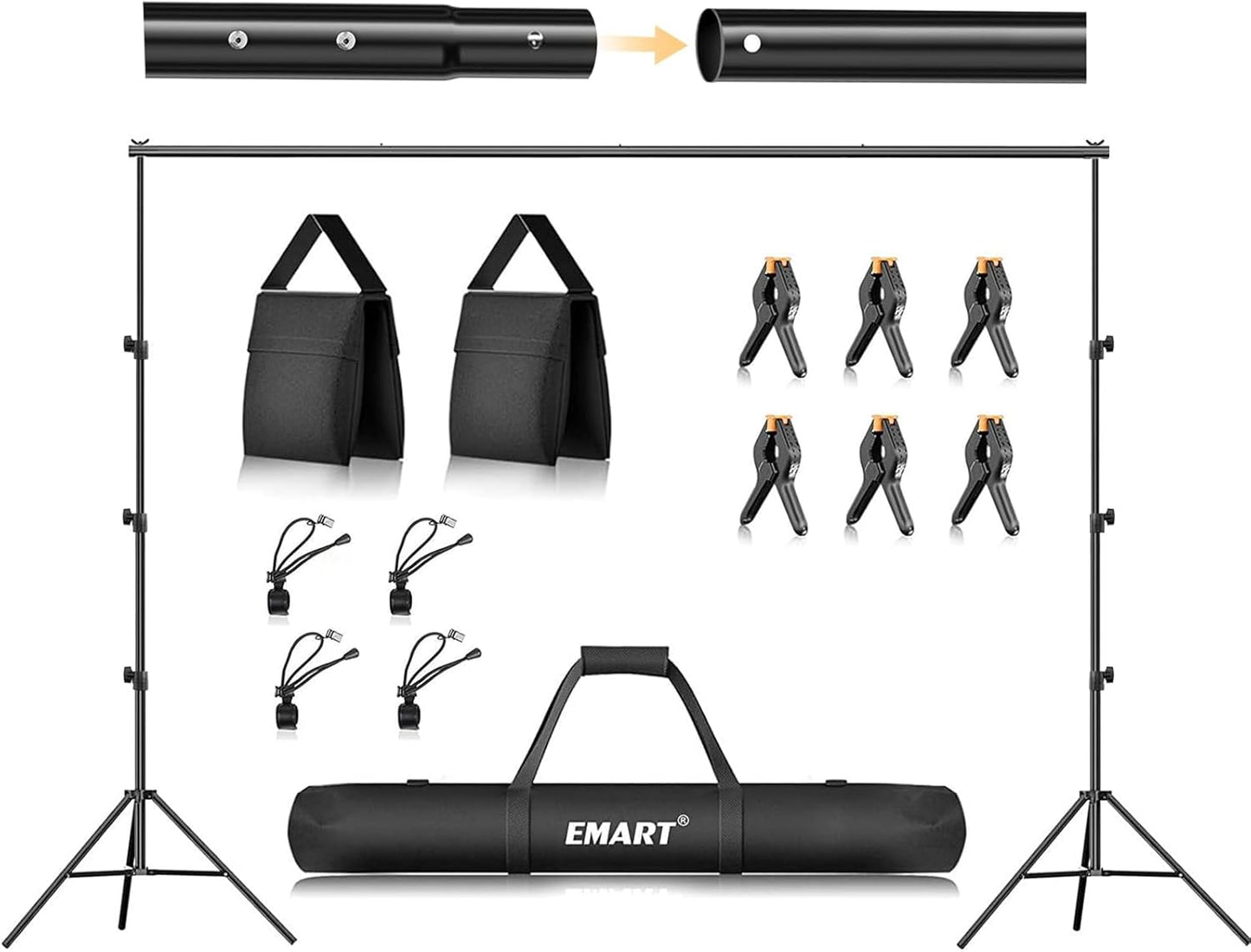 EMART Photo Backdrop Stand kit, 8.5 x 10 ft Back Drop Adjustable Frame for Photography, Photoshoot Banner Background Support Holder for Parties Dectoration