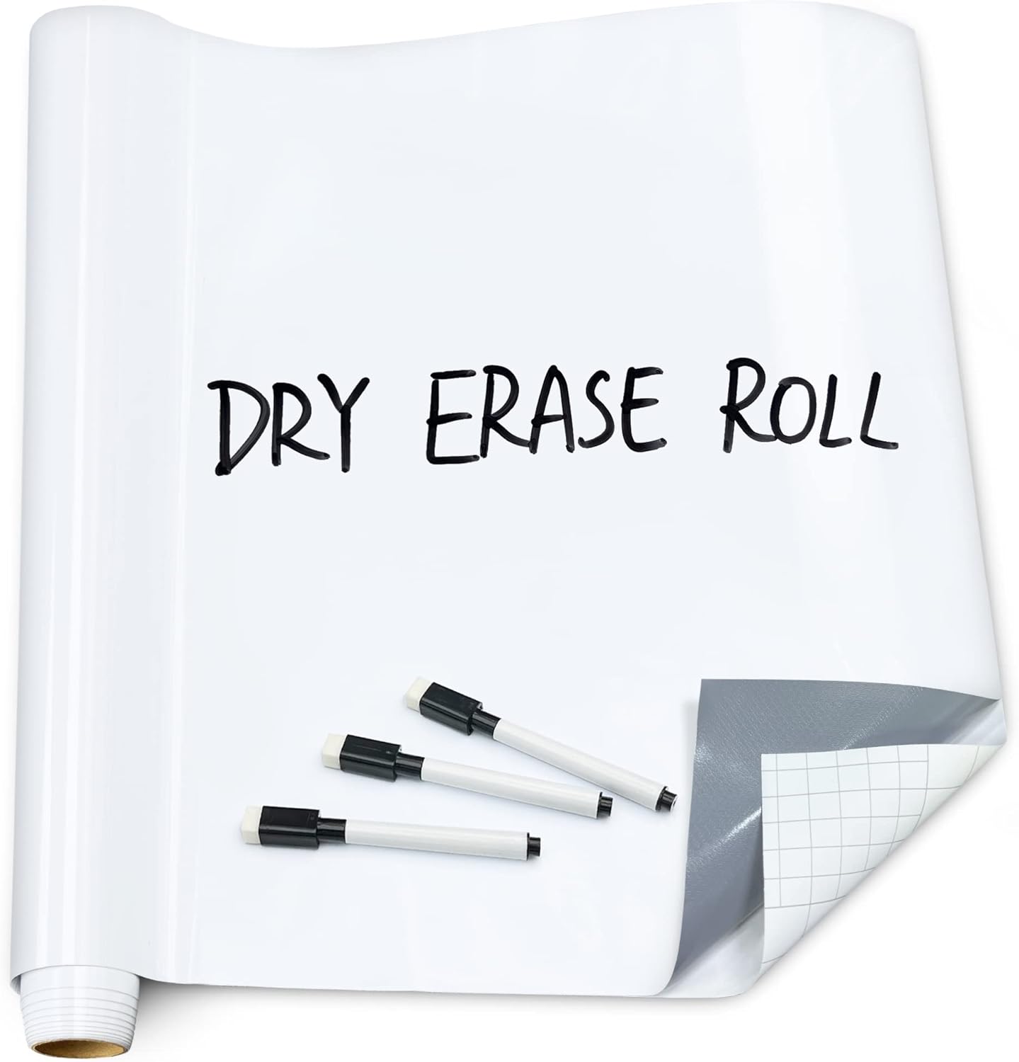 T&W SAME FILM White Board Dry Erase-Whiteboard Wall Sticker Roll 17.3''X78.7''-Self Adhesive Dry Erase Paper for Desk/Glass/Fridge/Office/Door/Classroom/Kids/Adults-3 Markers-White