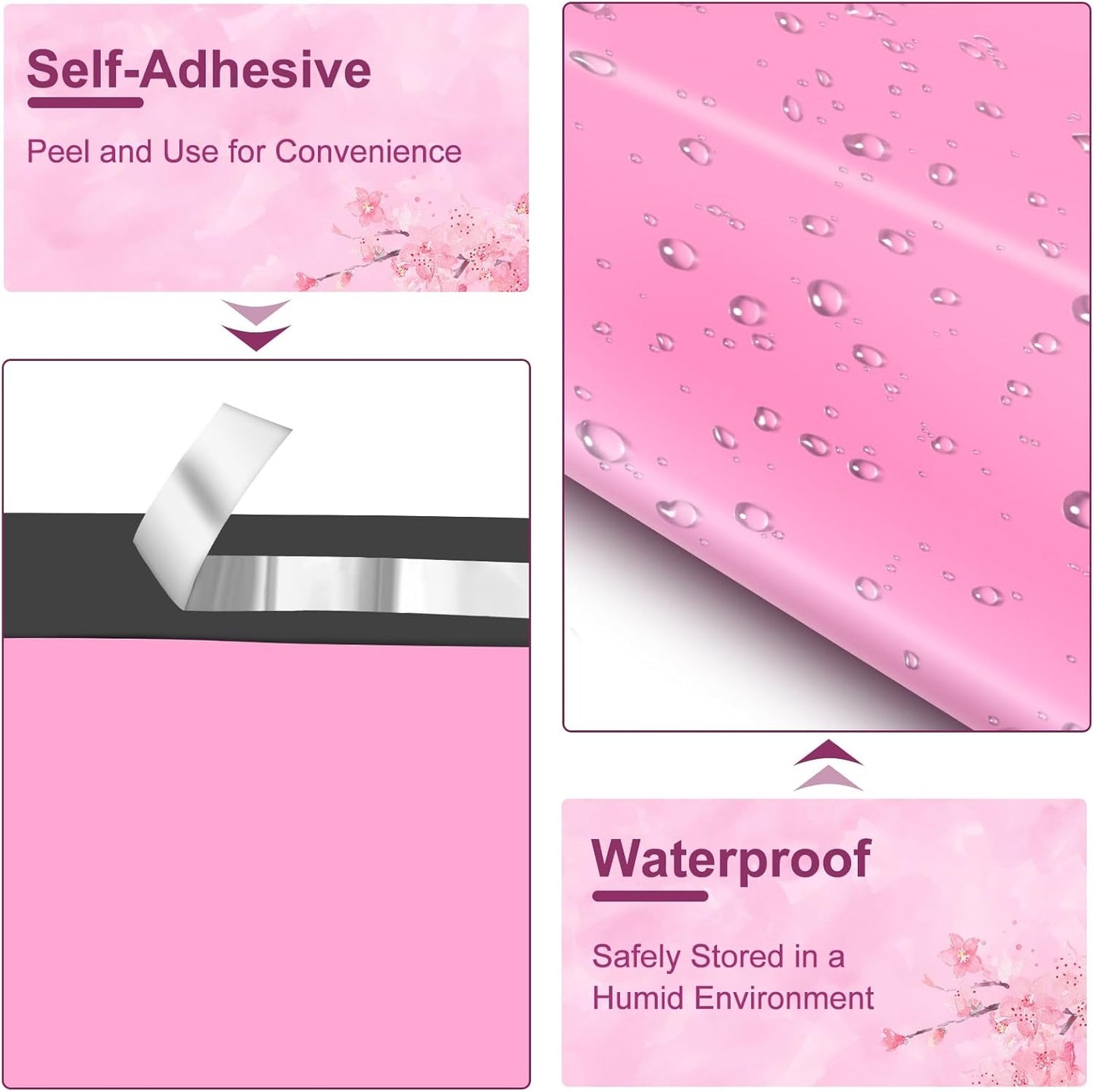 Large Poly Mailers 19x24 Inch 100 Pack, Shipping Bags for Clothing with Self-Sealing Tear-Resistant, Waterproof Poly Bags, Mailing Envelopes for Small Business (Pink)