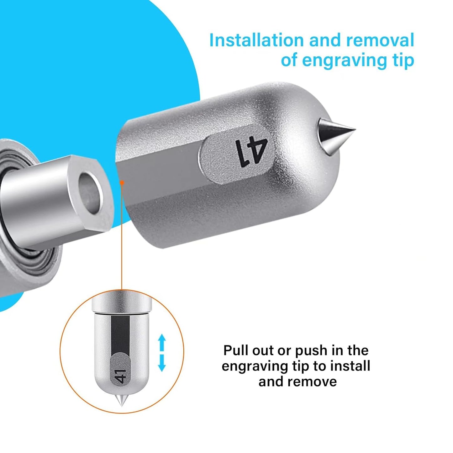 Engraving Tip for Maker Cutting Machines - Premium Carbide Steel Engraving Tool for Flat, Soft Metals, Leather, Acrylic, Plastic, Anodized or Sublimated Aluminum