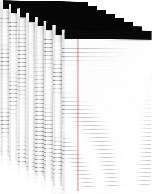 Legal Pads 8.5 x 14 Note Pads, 8 Pack White Paper Pads 8.5''x 14'', Wide Ruled Notebook Pad, Lined Pads of Paper Writing Pads, White Notepads 8.5 x 14, Double Sided, Cardboard Backing, 30 Sheets/Pad