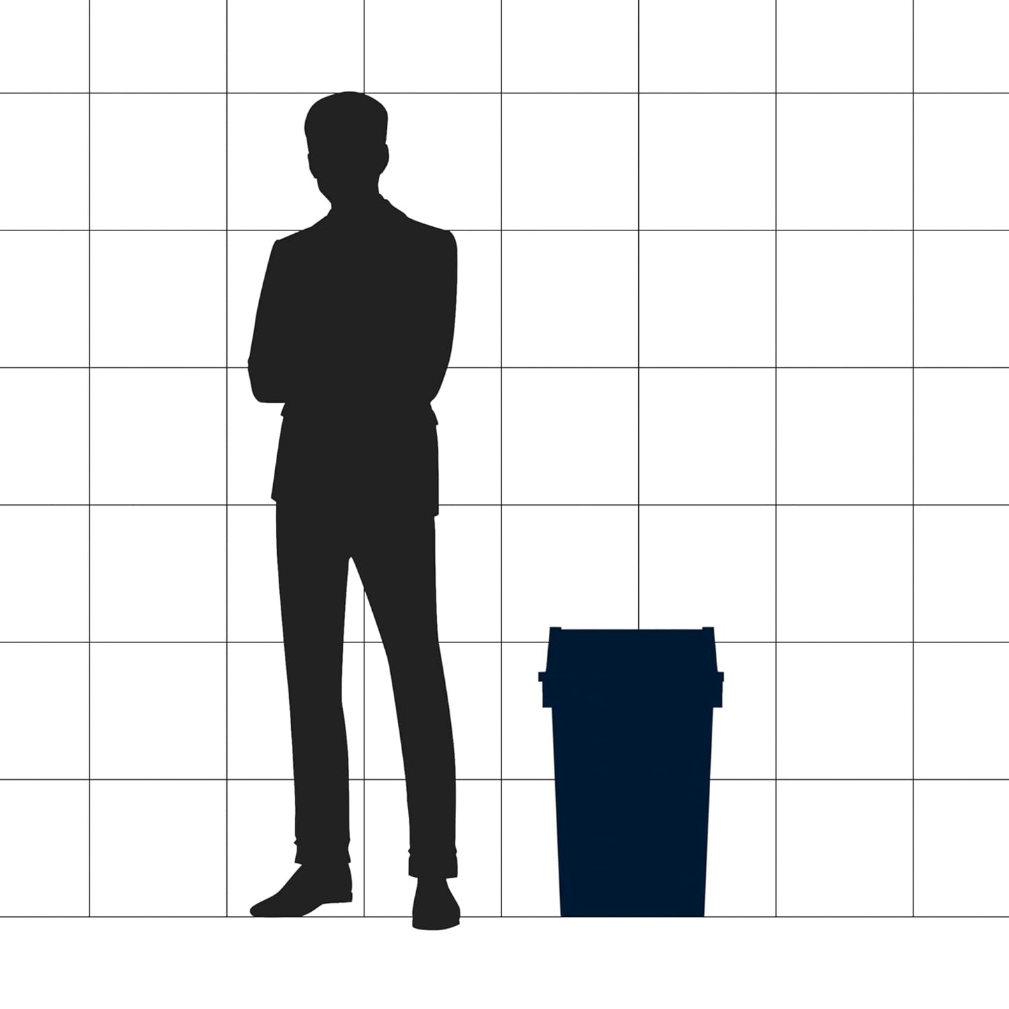 19 Gallon Blue Square Commercial Trash Can with Lid