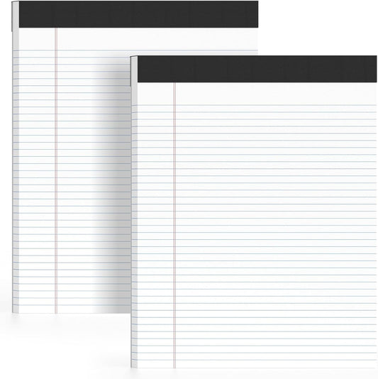 2 Pack of Legal Pads 8.5 x 11 College Ruled Writing Pads 8.5" x 11.75" Notepad 30 Sheets per Note Pads Notebook Study Back 8x11 Pads of Paper