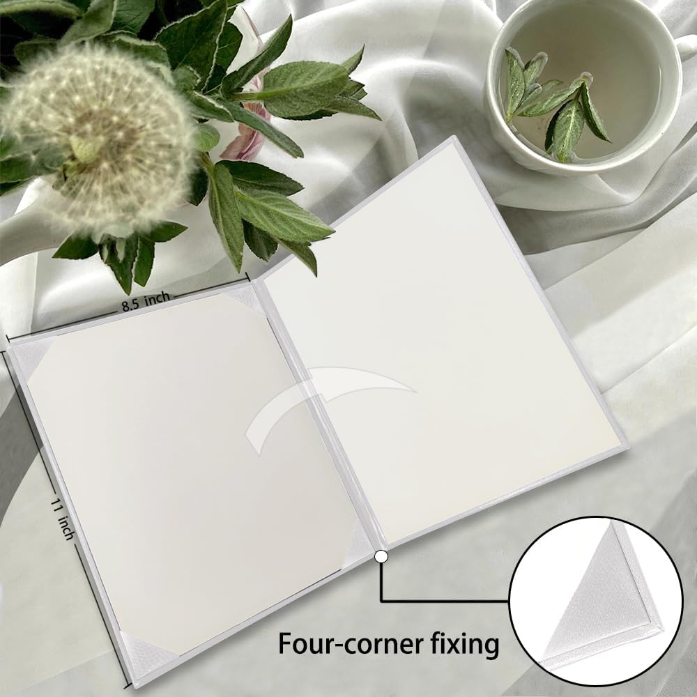 Certificate Holders 8.5"x11" Graduation Diploma Cover Document Leather Folders,White-20 Pack