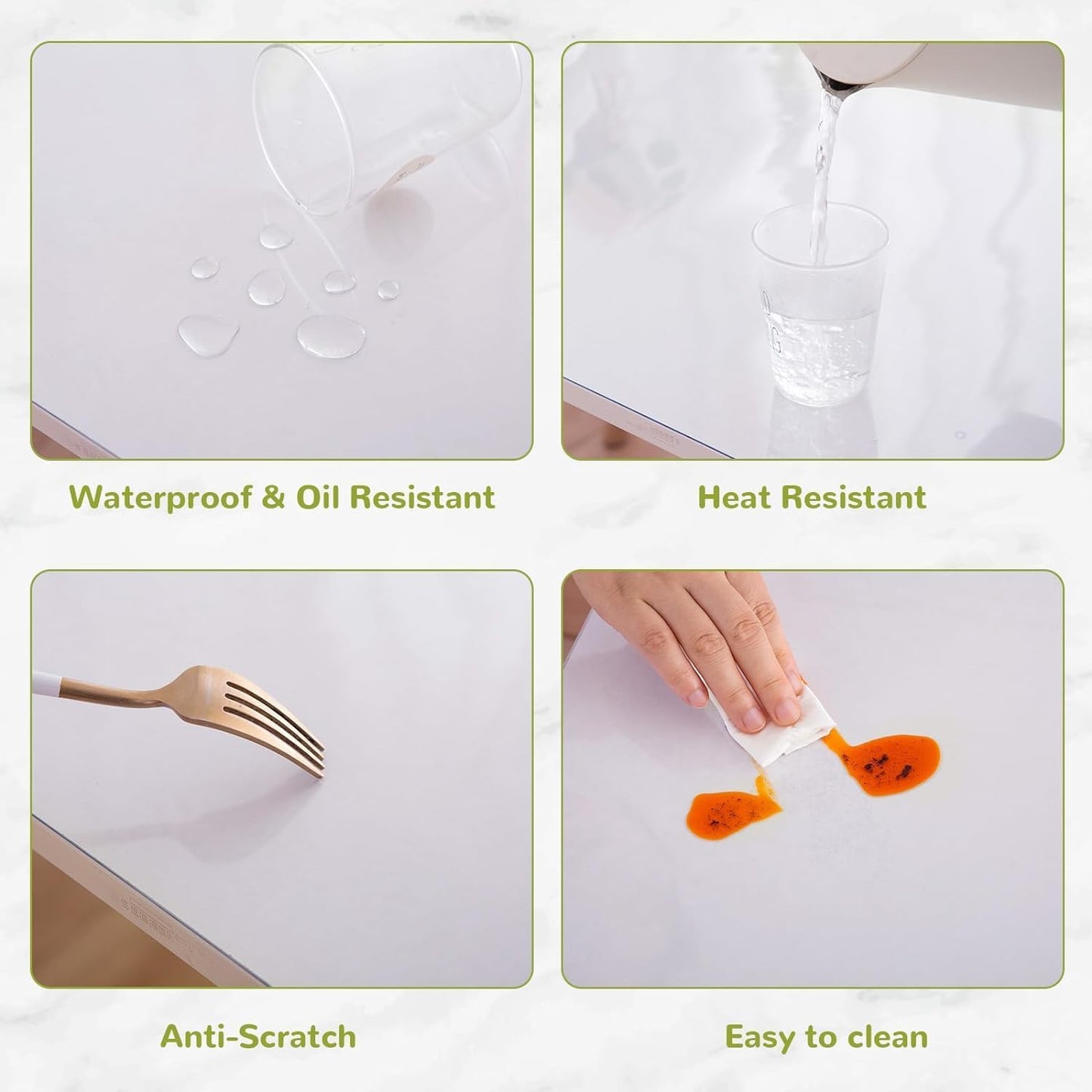 24 x 108 Inch Clear Table Cover Protector, Clear Table Protector for Dining Room Table, 1.5mm Plastic Table Cover, Waterproof Table Pad for Kitchen, Office