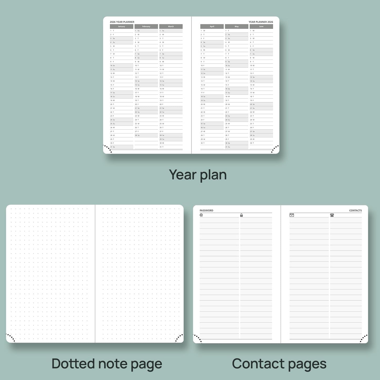 POPRUN Planner 2025-2026 Weekly Notebook for Purse(Pocket Size 4''x 6.25'') Small Academic Calendar (JUL.25 - JUN.26) with Monthly Tabs, Leather Soft Cover, Inner Pocket, 100 GSM - Claret