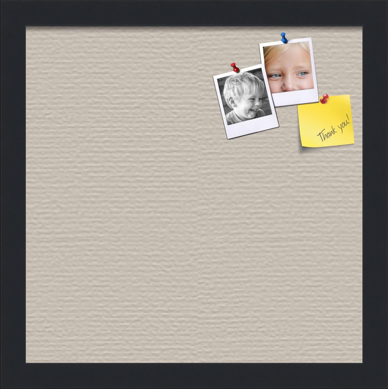 PinPix 13x13 Inch Cork Bulletin Board. This Decorative Framed Pin Board Comes with Desert Pastel Design and a Satin Black Frame. Ideal for Home Office Decor or Message Board (PinPix-1815)