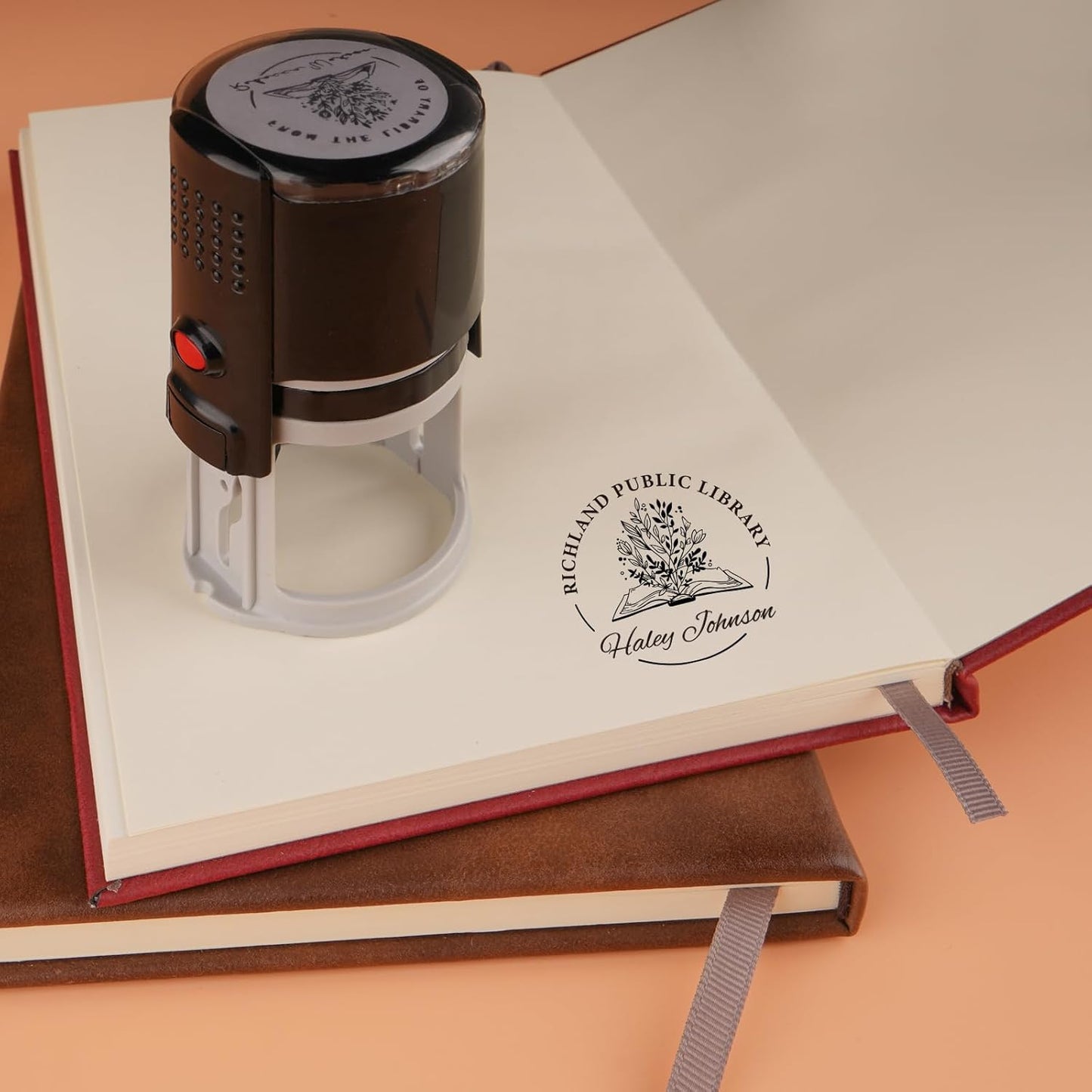 Custom Self-Inking Stamps | Personalized Book Stamp Gift for Book Lovers | 5 Ink Colors (Style10)