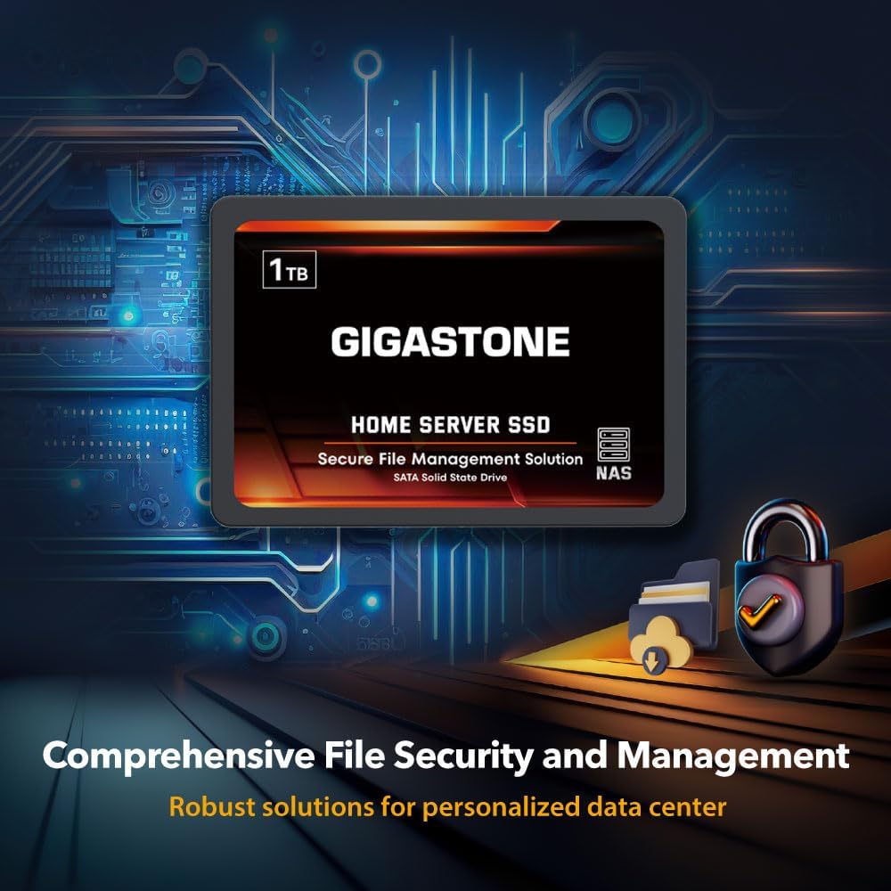 Gigastone Home Server SSD 4TB NAS SSD Drive Cache (2-Pack) 24/7 Durable High Endurance Personal Cloud Data Sync Network Attached Storage RAID 3D NAND 2.5" SATA Internal Solid State Hard Drives