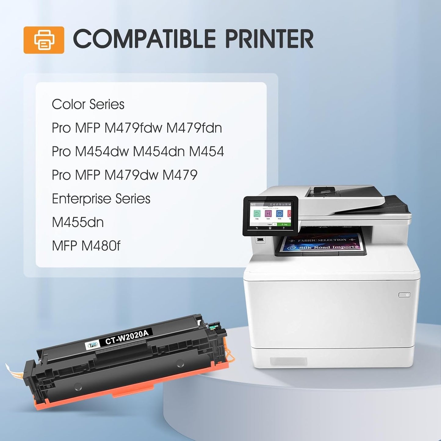 414A 414X Toner Cartridges 4 Pack MFP M479fdw Compatible Replacment for HP 414A for HP Color Laserjet Pro MFP M479fdw M479fdn M479dw M454dw M454dn M479dn Printer Ink (Black Cyan Yellow Magenta)