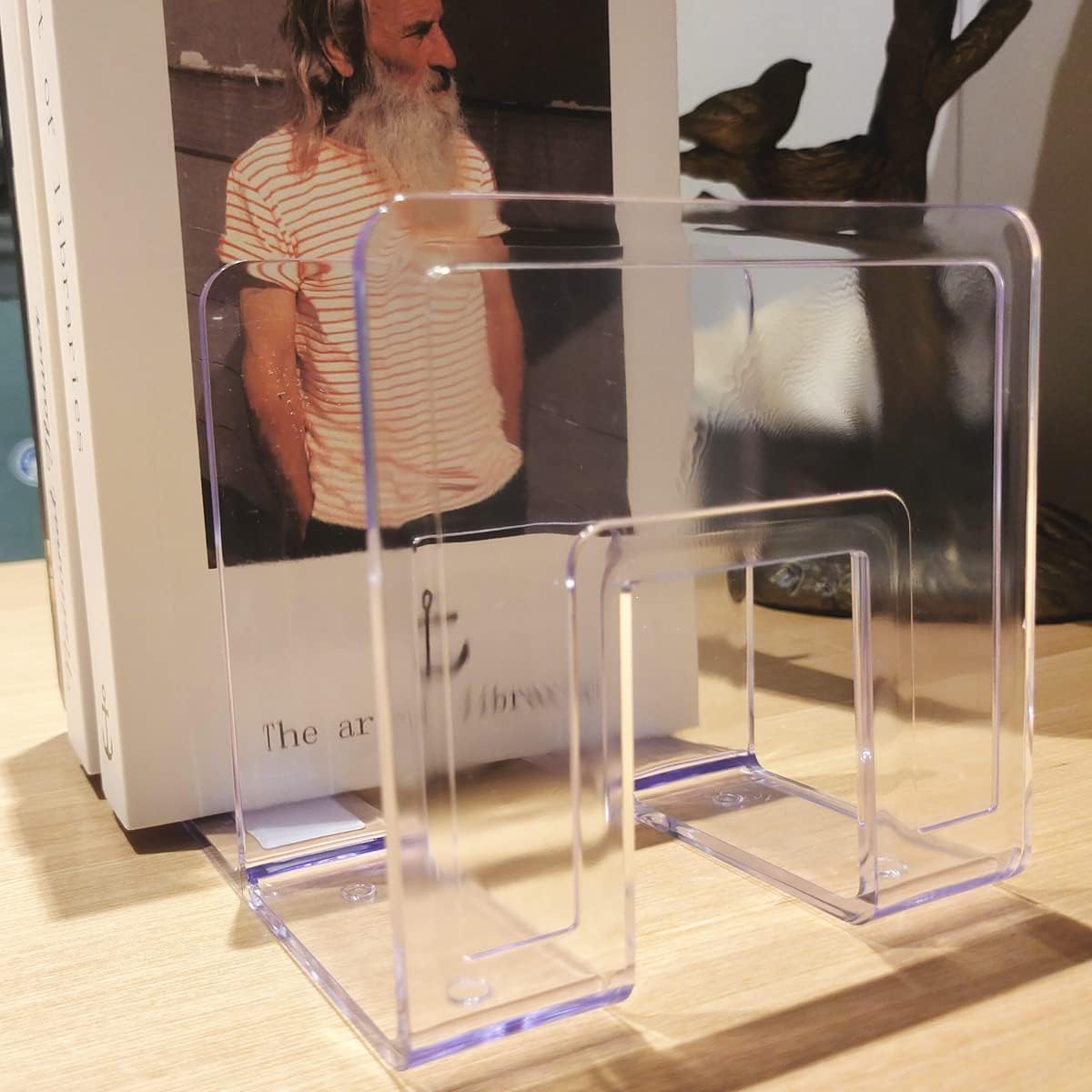 LUGUNU Clear Acrylic Purse Organizer - 4-Section Divider for Handbag Closet Storage - Durable Rack for Purses, Clutches More (Set of 2)
